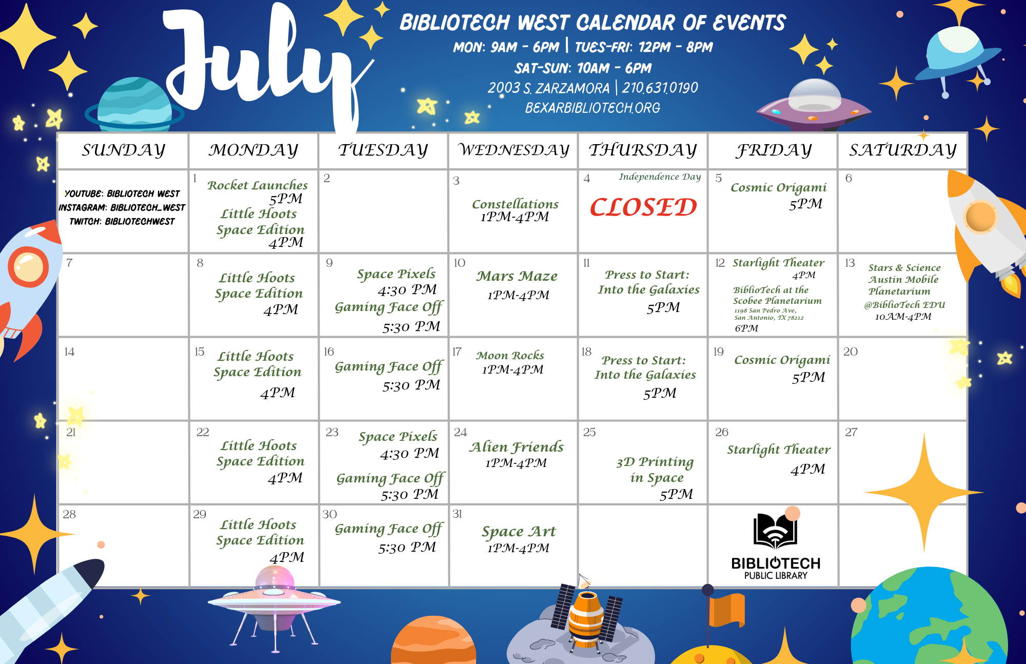 WEST July 24 Calendar