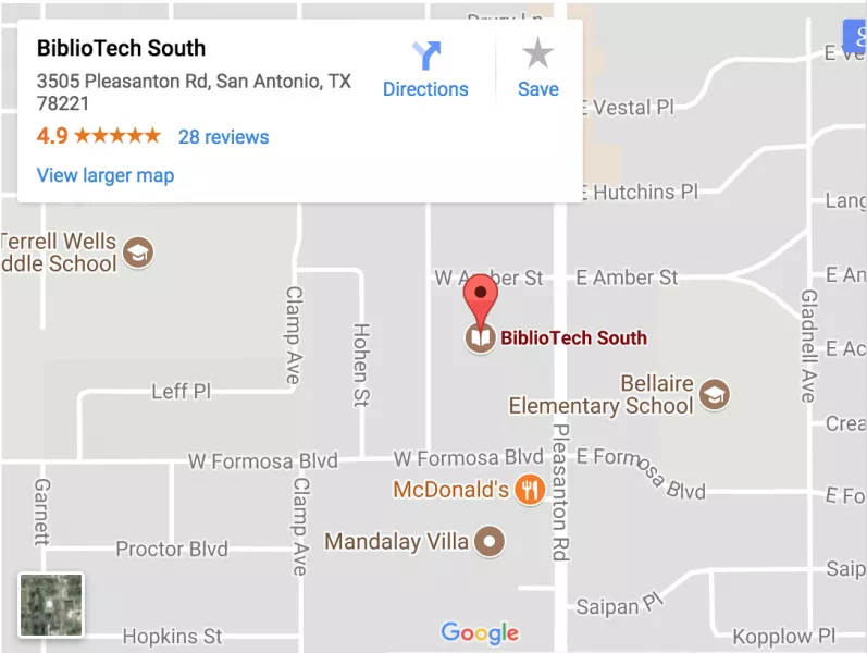 BiblioTech South Google Map