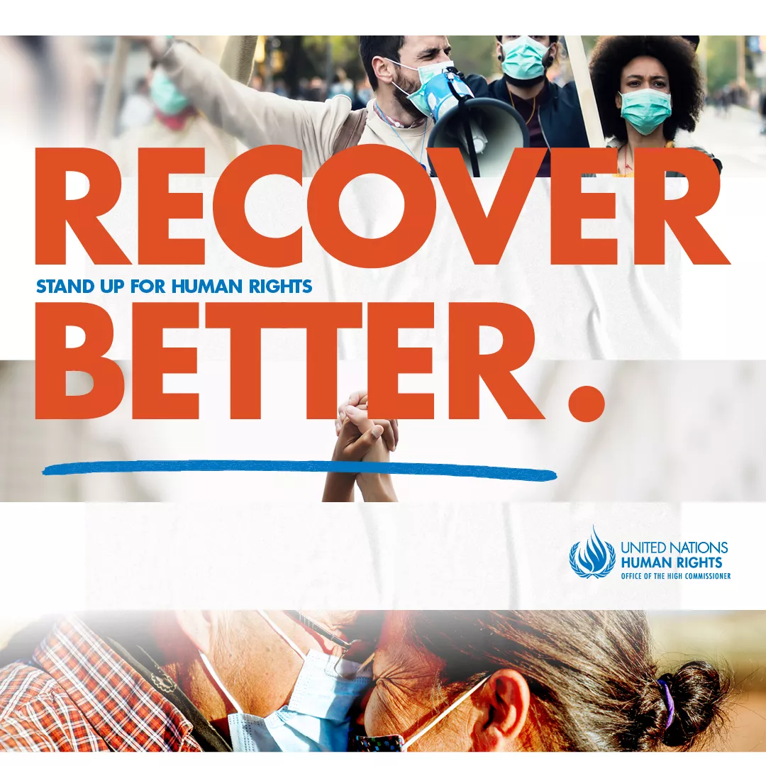 Recover Better. Stand Up for Human Rights. UN Logo